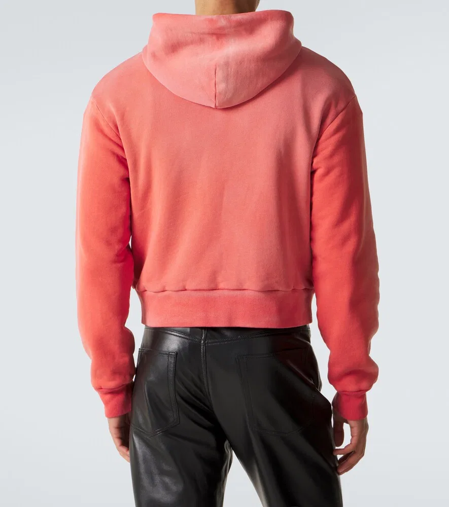 Толстовка на молнии из хлопкового трикотажа с логотипом Acne Studios, красный — фото 4