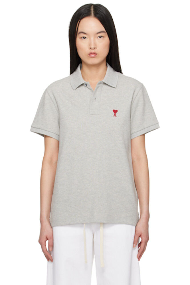 

Серый хлопок Ami de Coeur Polo AMI Paris