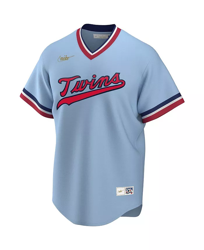 Мужская светло-синяя майка команды Minnesota Twins Road Cooperstown Collection Nike — фото 3