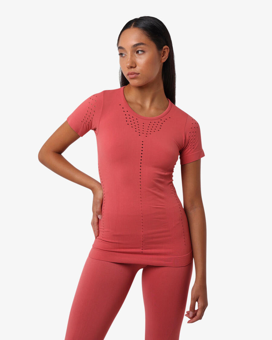 

JAKED Женская синтетическая фитнес-футболка терракотового цвета