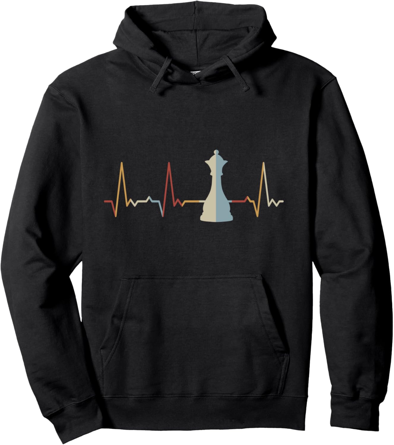 

Толстовка Heartbeat Queen Chess Heartbeat Graphic Gifts For Women, Men, And Kids, черный