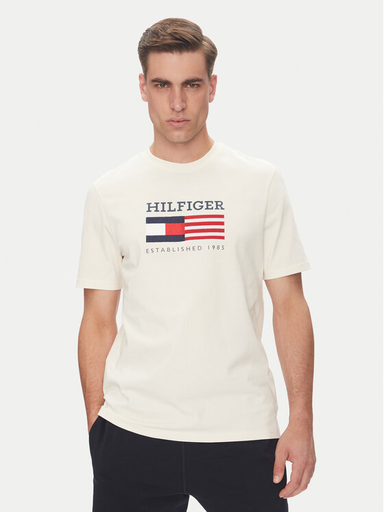 Футболка обычного кроя American Monotype MW0MW39843 Tommy Hilfiger, экрю