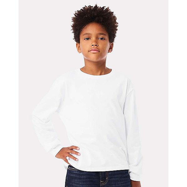 Футболка с длинным рукавом Bella + Canvas Youth 6oz heavyweight Bella+Canvas, Vintage White — фото 4