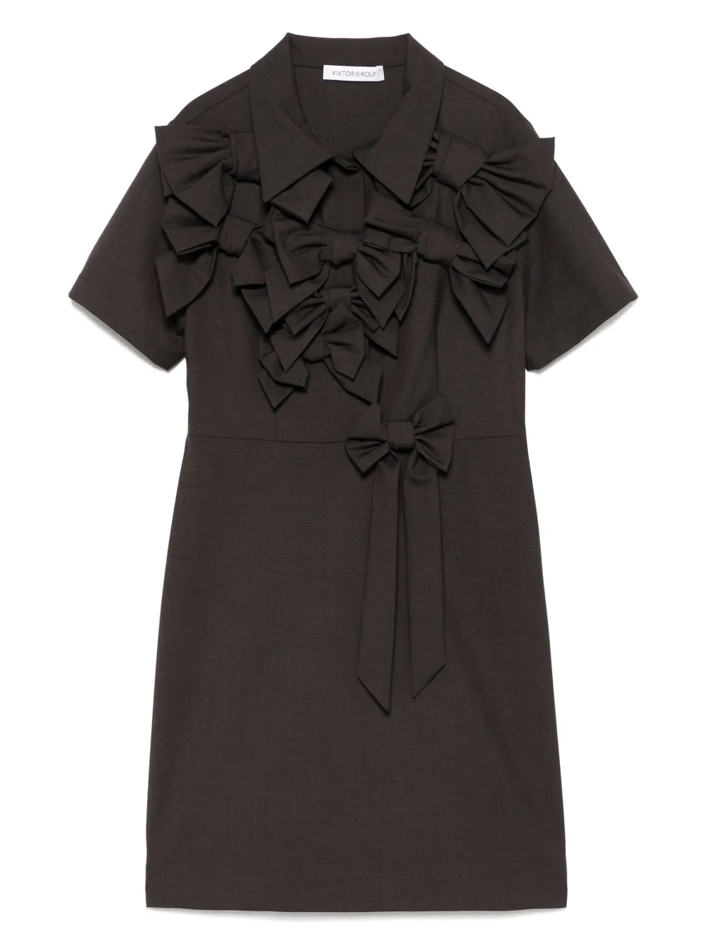 

Платье мини с бантом Viktor & Rolf, коричневый
