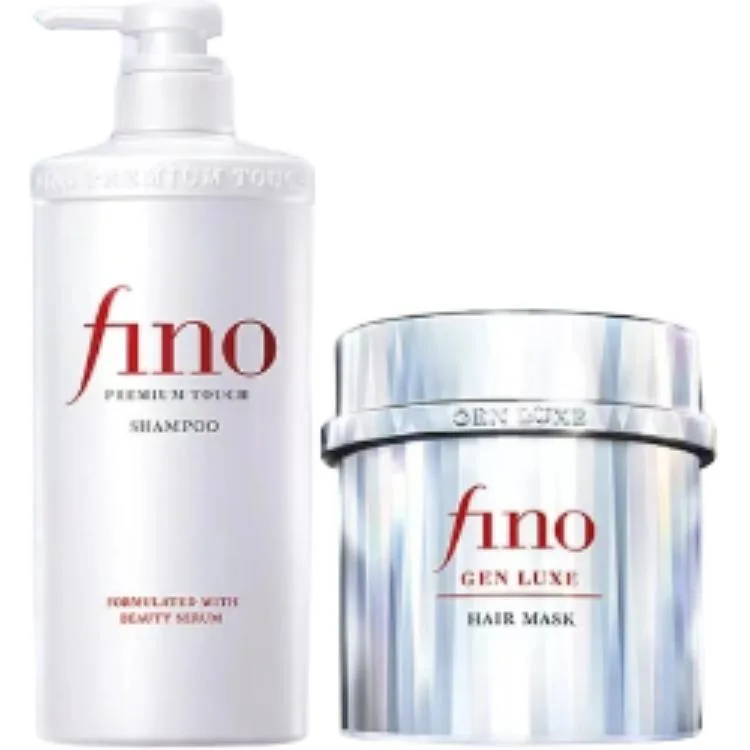 Набор шампуня и кондиционера Transparent Serum для увлажнения и очищения Fino, Two-Piece Set: Rich Serum Hair Mask 10g*8+Hydrating Serum Shampoo 550ml — фото 4