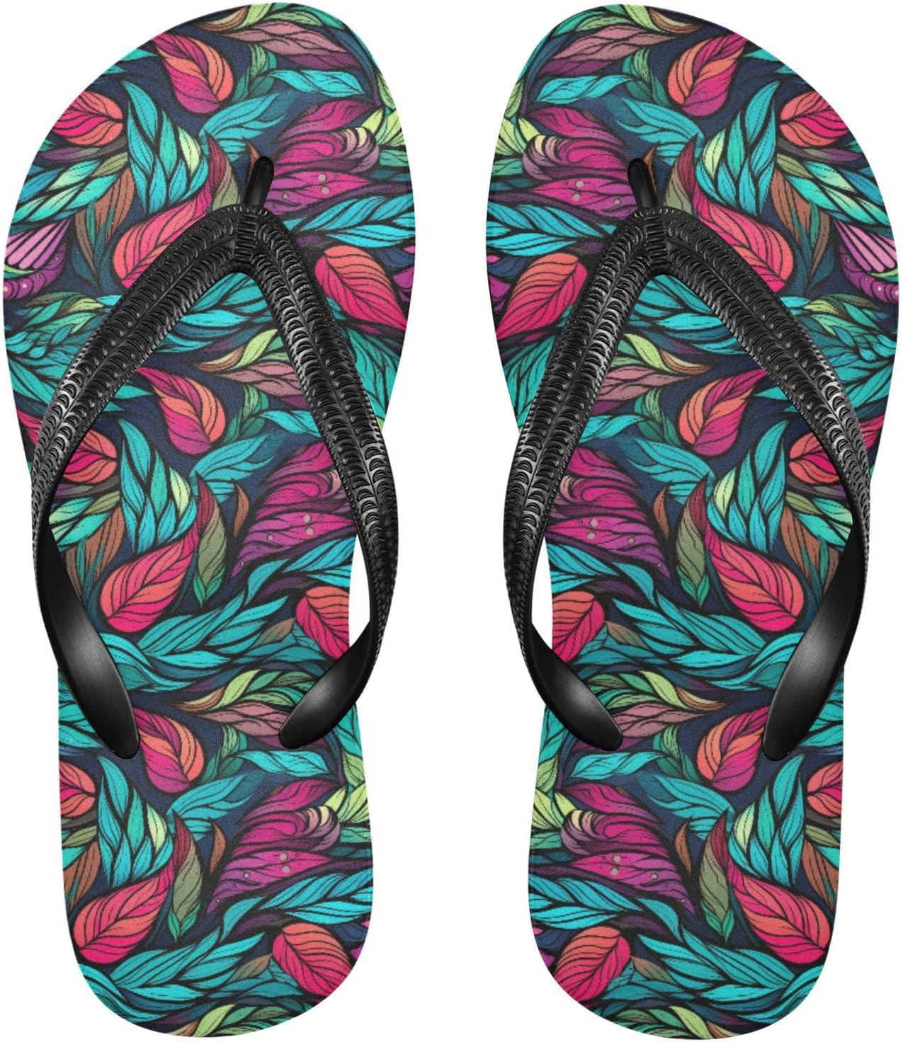 

Сланцы для женщин и мужчин с тропическими листьями, женские шлепанцы, мужские сандалии, шлепанцы для душа, летние нескользящие сланцы для плавания, пляжа и ванной Mnsruu, Leaf I 1632