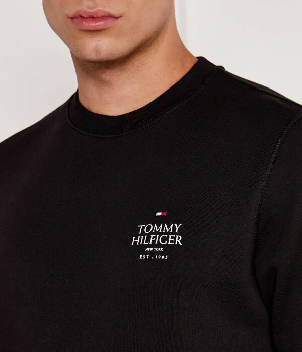 Свитшот мужской Tommy Hilfiger с логотипом бренда, черный — фото 4