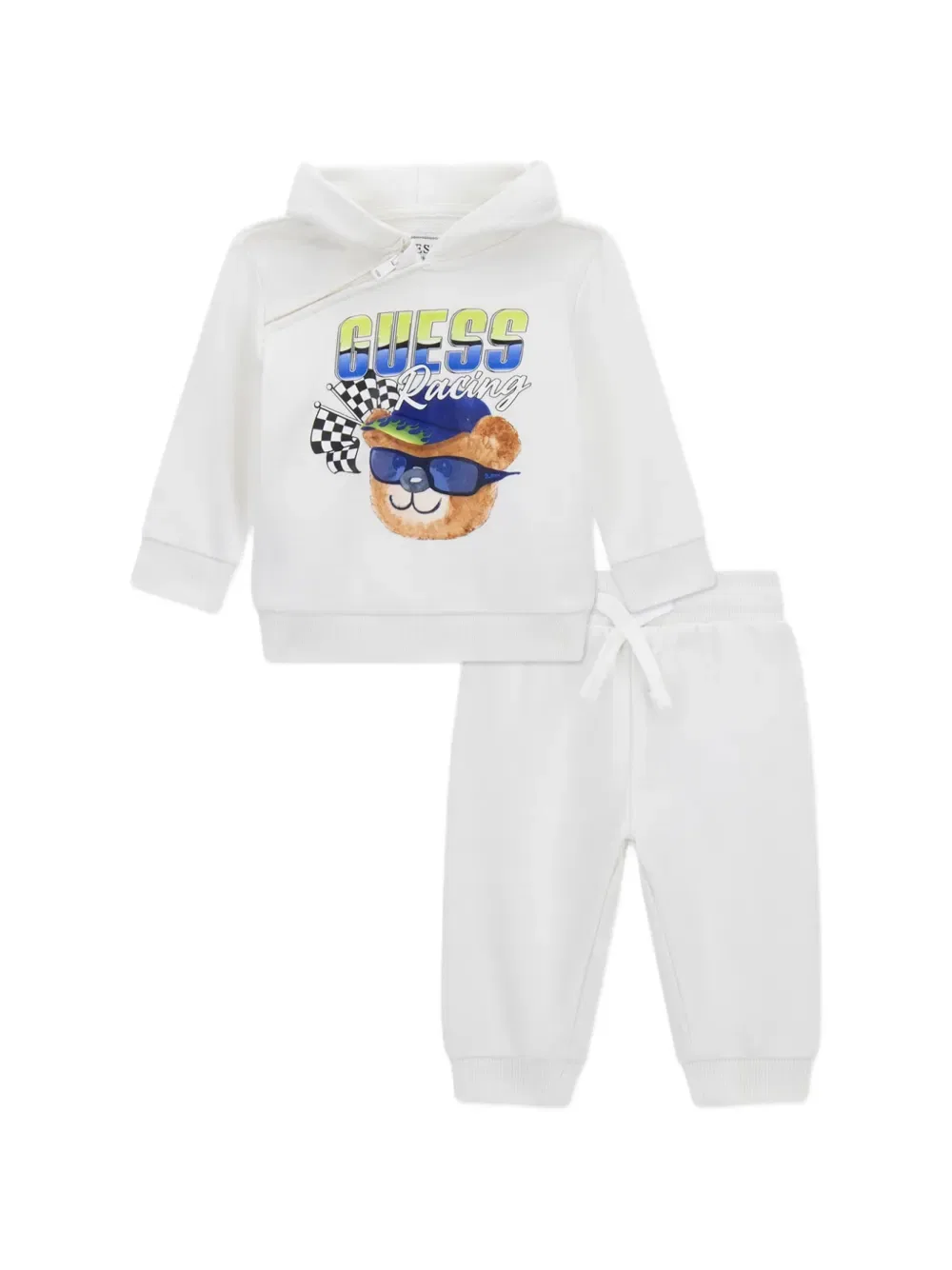 Спортивный костюм с капюшоном и принтом Guess Kids, белый