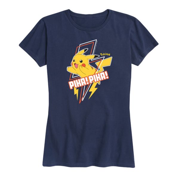 

Женская футболка с принтом "Пика-пика" Pokemon Licensed Character, синий