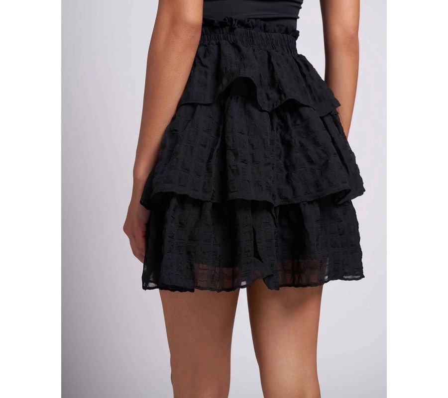 

Женская юбка-трапеция Serena длиной до колена с оборками и присборенной талией Caldwell Collection, Noir black