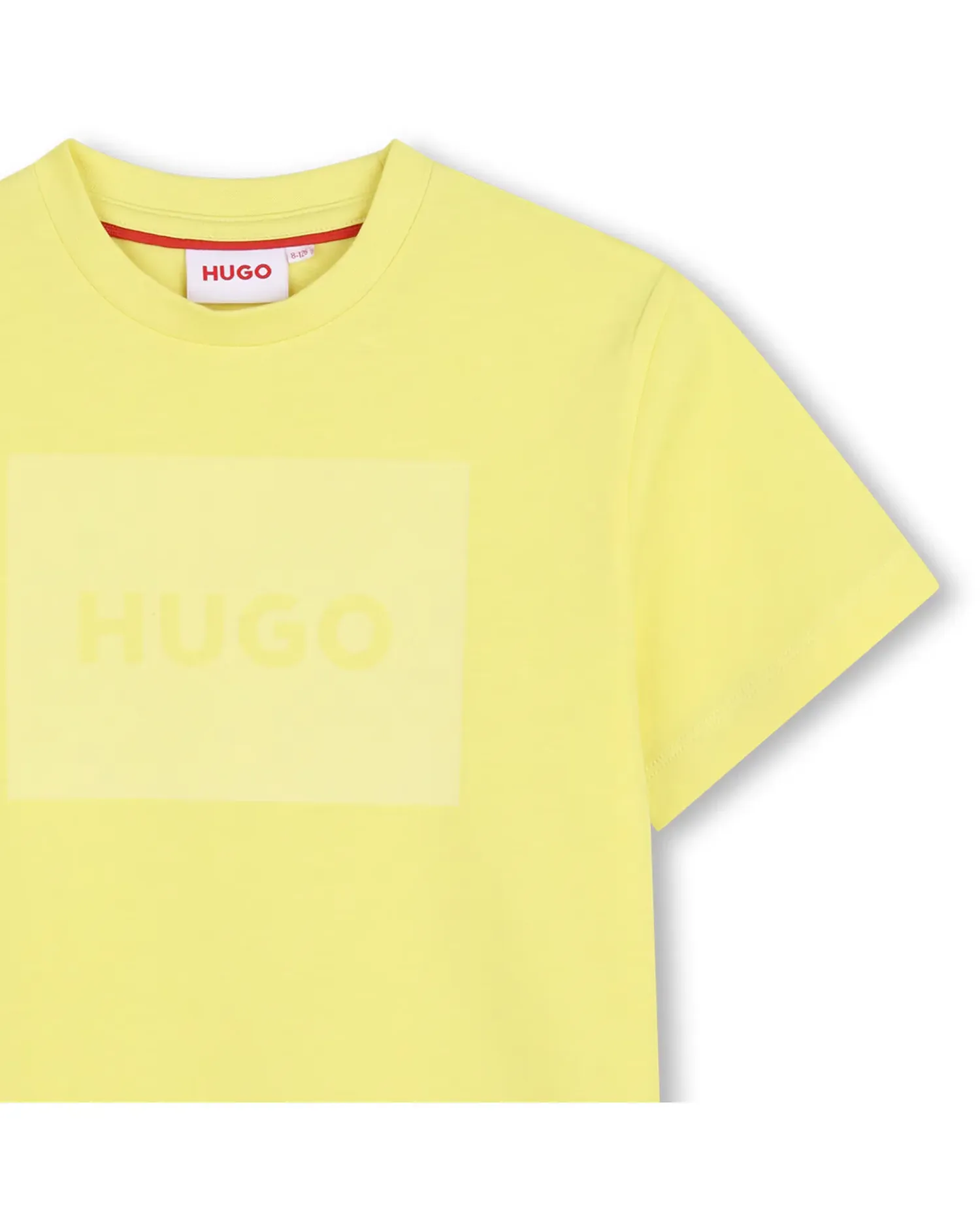 Детская футболка с коротким рукавом из однотонного хлопка Hugo, Natural — фото 2