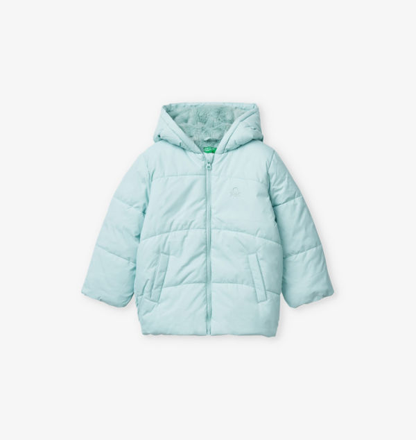 

Утепленная куртка с фирменной вышивкой 3-6 лет Benetton, синий