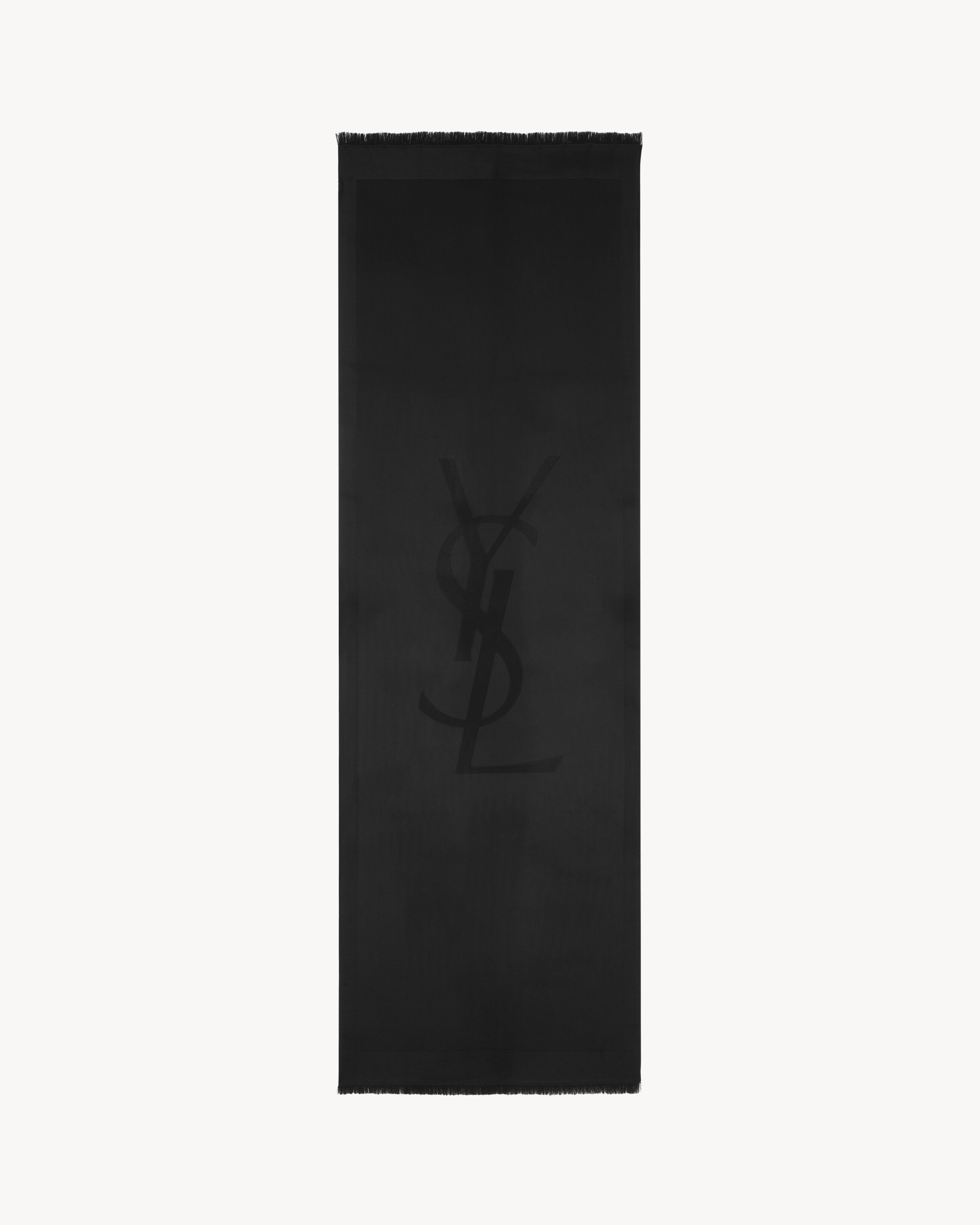 

Шарф CASSANDRE из шерстяного жаккарда Saint Laurent, черный