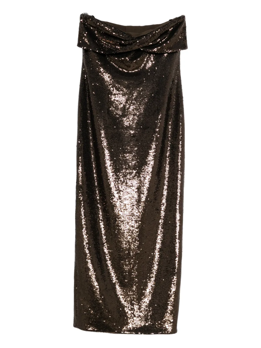 

Платье без бретелек с пайетками Roland Mouret, коричневый