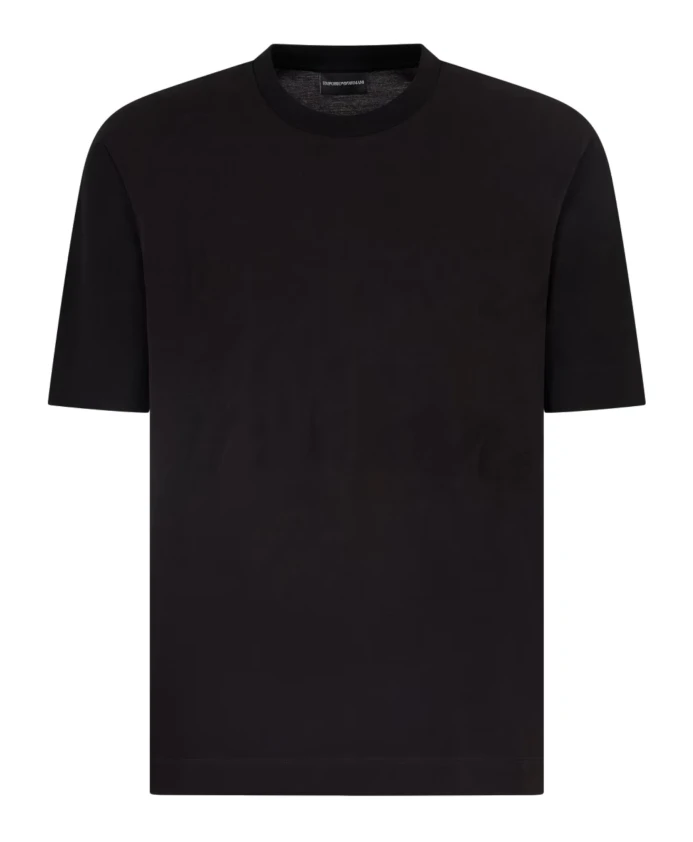 

Черная футболка с коротким рукавом Emporio Armani, черный