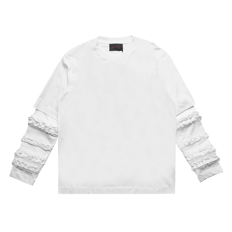 

Футболка Simone Rocha Ruffle Frill Long-Sleeve T-Shirt 'White', белый