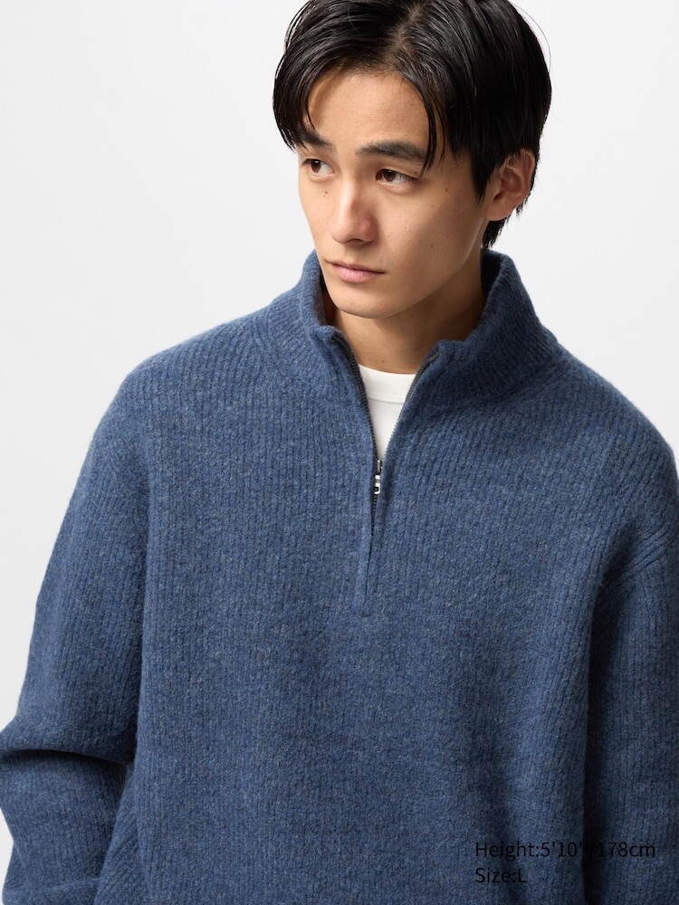 

Джемпер на молнии из пряжи Soufflé Uniqlo, цвет 67 синий