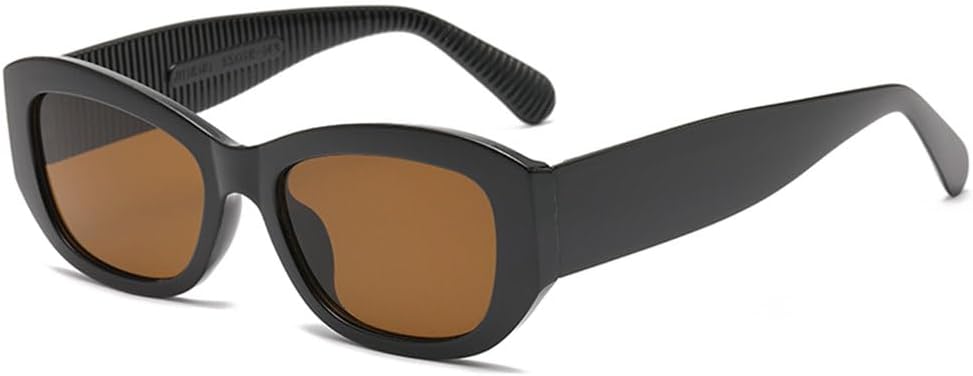 

Модные прямоугольные солнцезащитные очки для женщин и мужчин. Классические, простые, в стиле ретро. Популярные, с широкими линзами, защита от УФ-излучения UV400 TYUVIVO, Black Brown