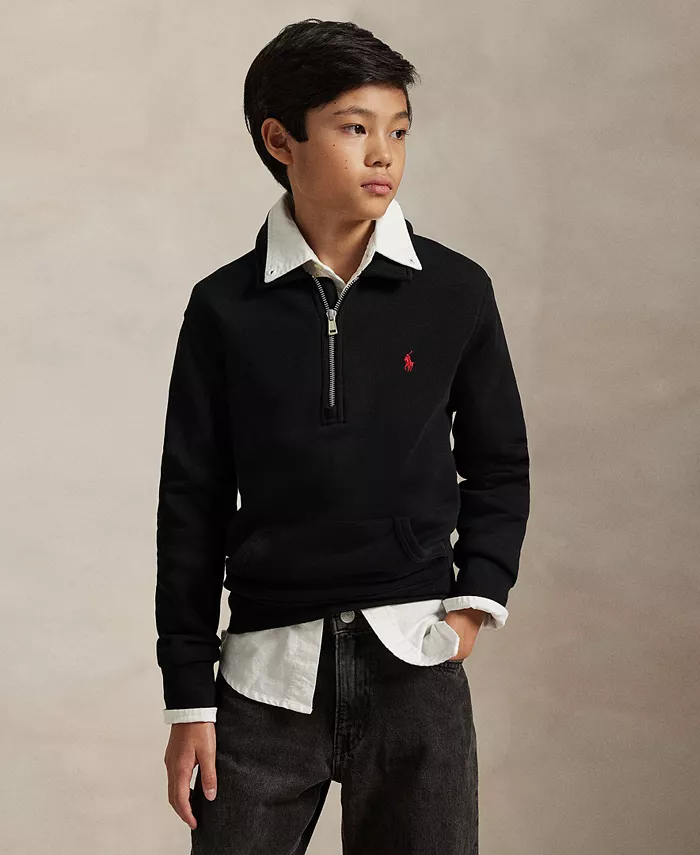 

Флисовая толстовка с четверть-молнией для старших мальчиков Polo Ralph Lauren, черный