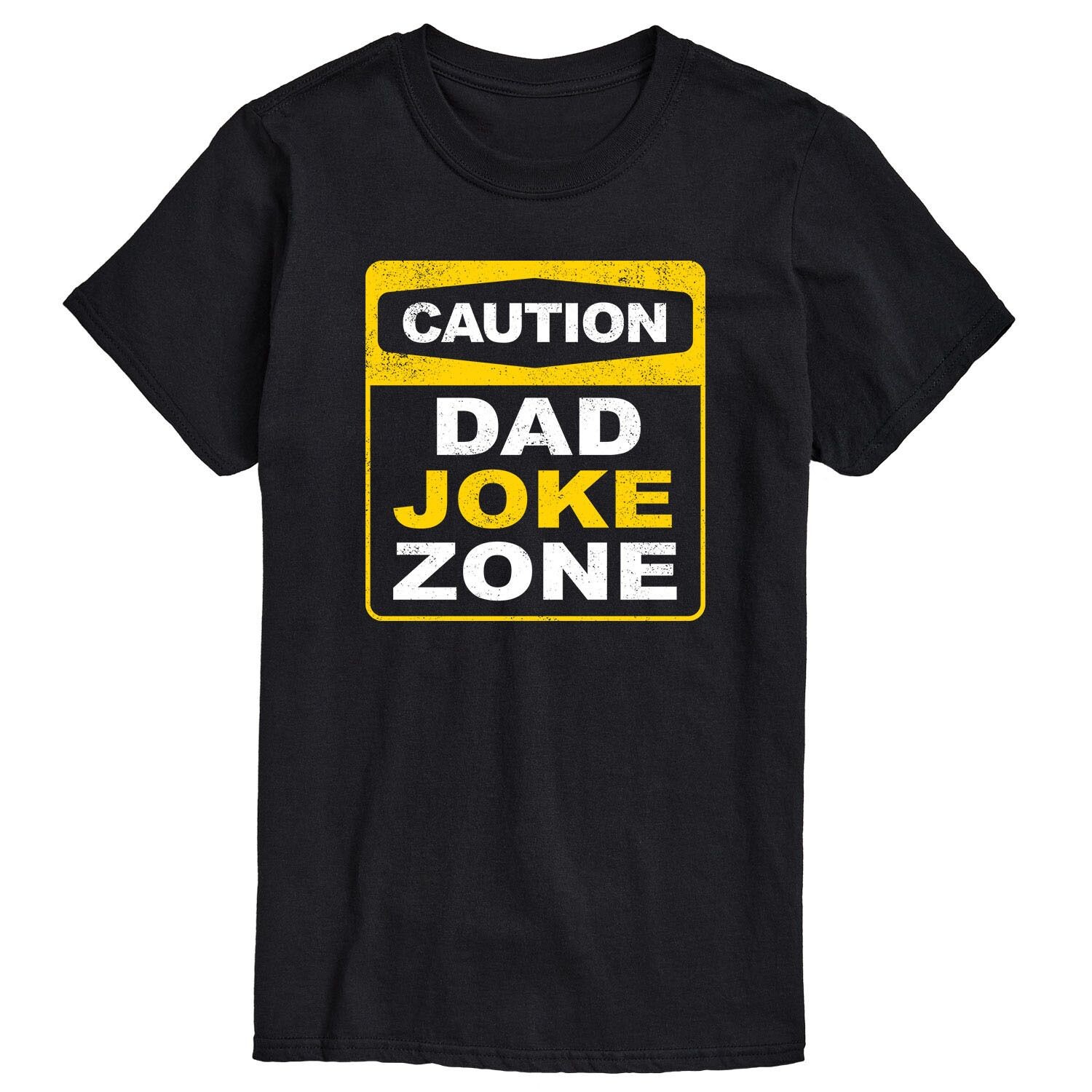 

Футболка с рисунком Big & Tall Caution Dad Joke Zone Licensed Character