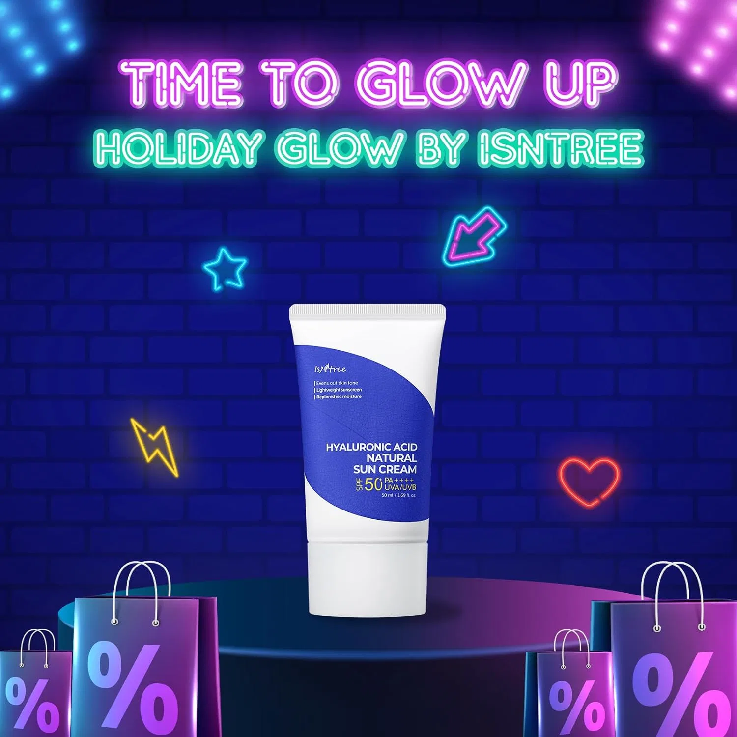 Солнцезащитный крем Natural Sun Cream с гиалуроновой кислотой SPF 50 PA++++ от IsNtree Isntree — фото 2