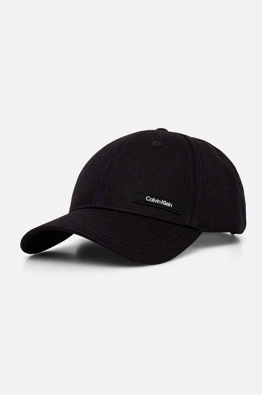 

Хлопковая бейсболка Calvin Klein, черный