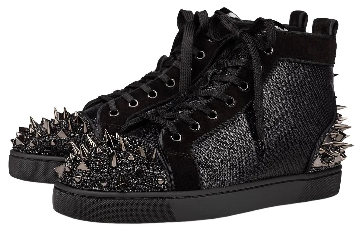 Кеды скейтбордические Christian Louboutin Lou Pik Strass черные — фото 4