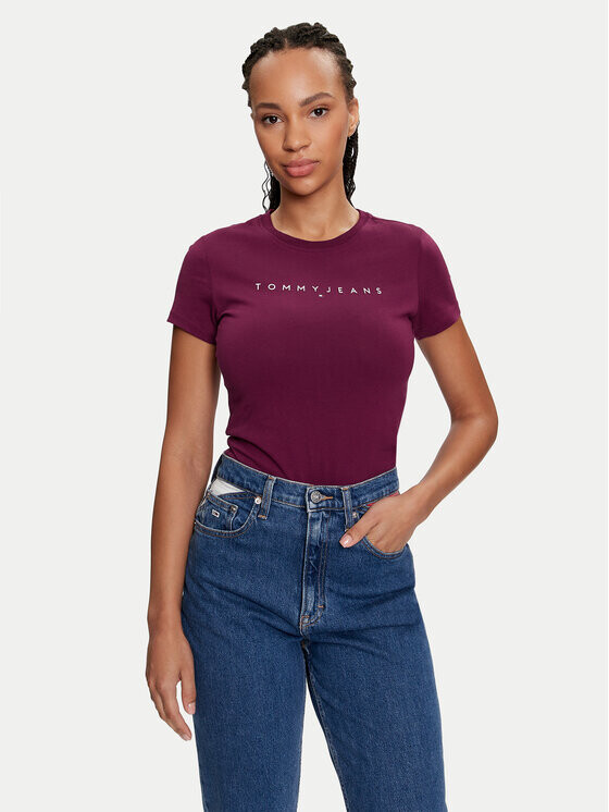 

Футболка узкого кроя Tommy Jeans, бургундия