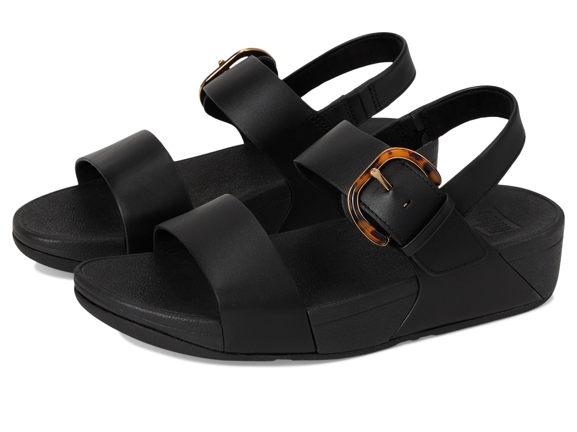 Туфли FitFlop Lulu Adjustable Leather Back-Strap Sandals, All Black