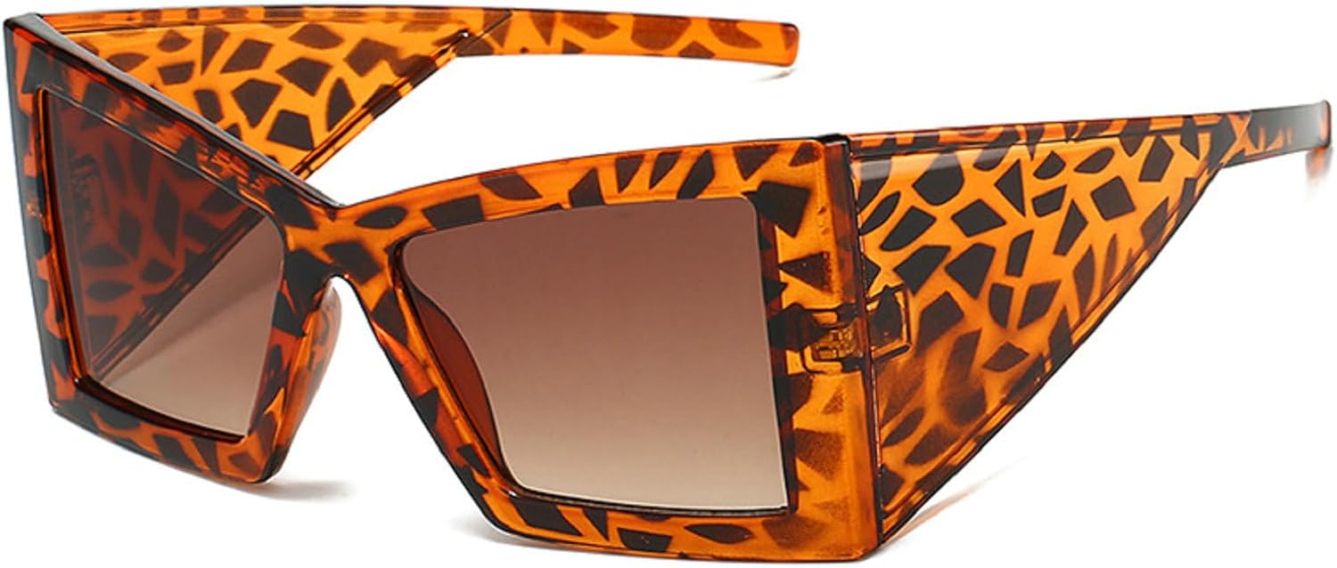 

Солнцезащитные очки Melrose Cat Eye для женщин, большая оправа, роскошные солнцезащитные очки в стиле панк, ветрозащитные очки с защитой от УФ-излучения UV400 18040, Leopard