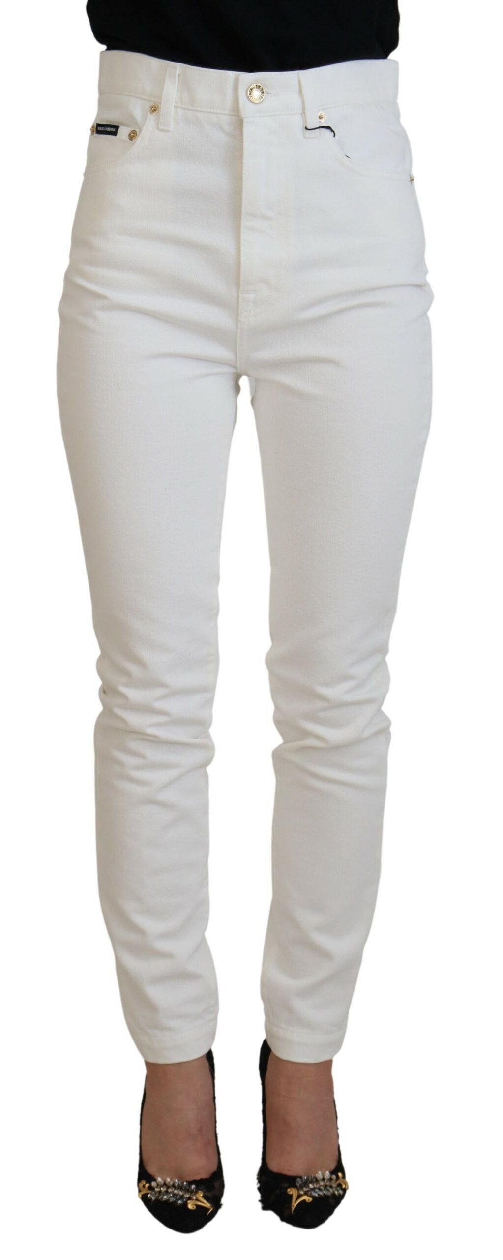 

Джинсы Svelte High Waist Slim в цвете Off White Dolce & Gabbana, кремовый