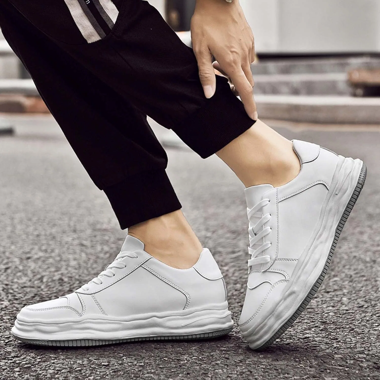 Мужская обувь, модные кроссовки mit Ferse für Komfort Alltagstauglichkeit, lässige Schuhe mit Dicker Sohle ansprechendem Design Generic, Weiß — фото 2