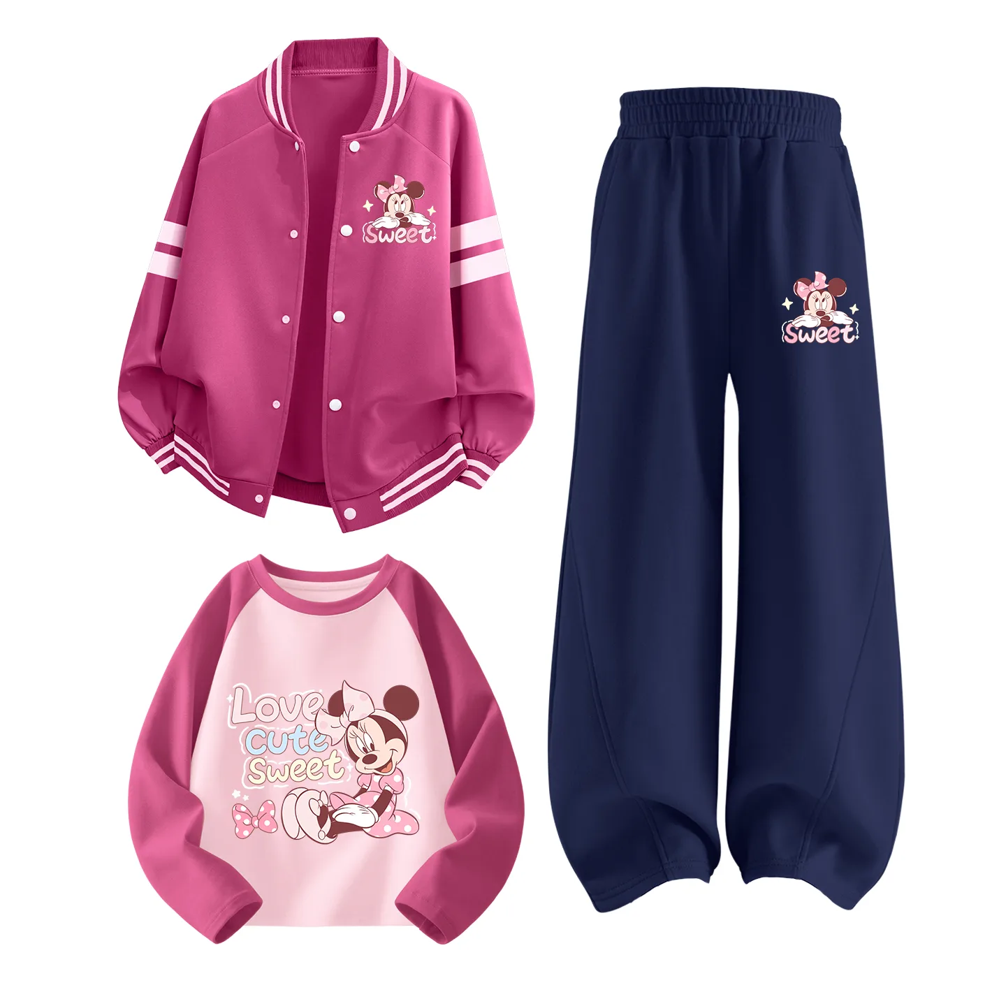 Детская повседневная спортивная одежда Disney, Delorée K Rose Red+Delorée K Navy Blue+Delorée Fuchsia