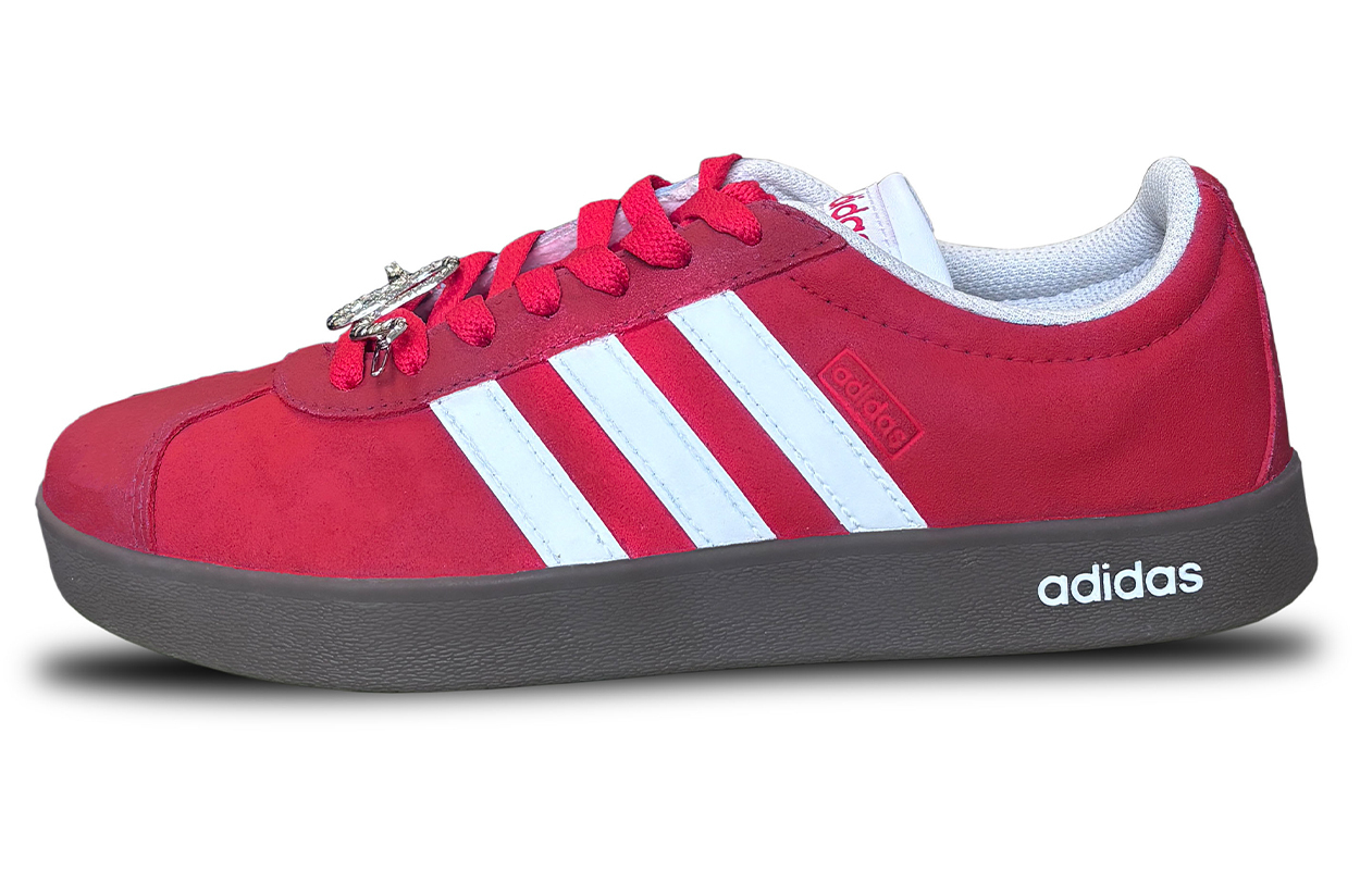 

Adidas Neo Вл Корт Классик Антискользящие и износостойкие легкие низкие скейтборд кроссовки унисекс красный белый, цвет Red White