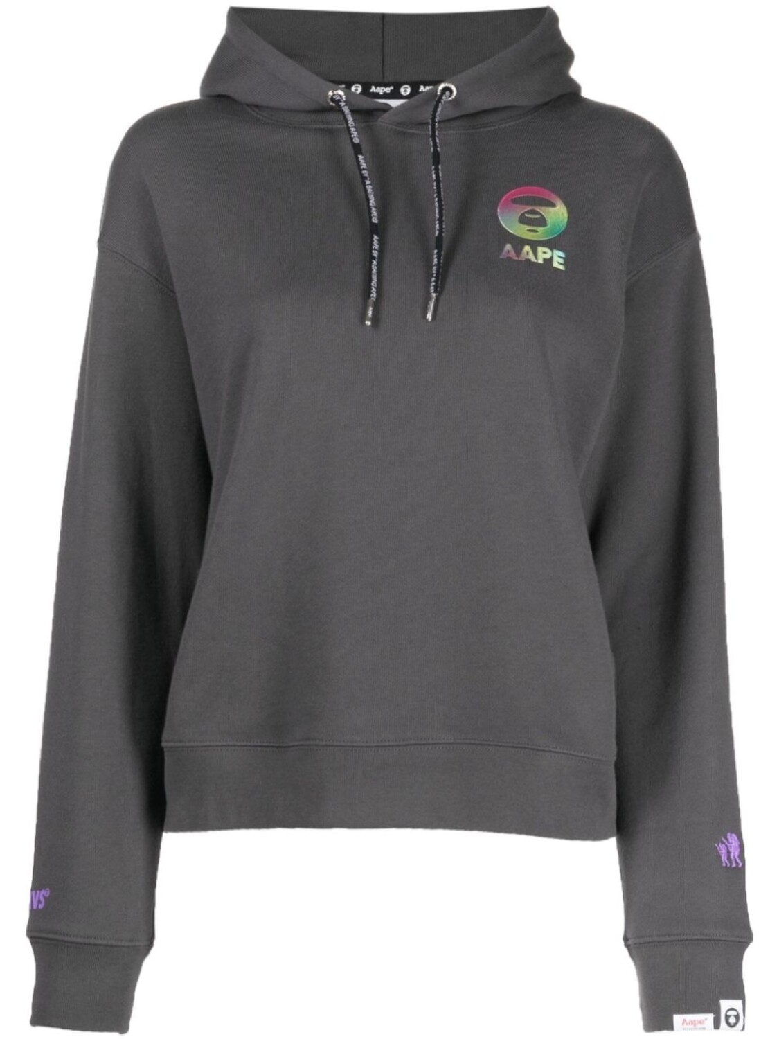 

Худи из хлопка с тисненым логотипом AAPE BY *A BATHING APE, серый