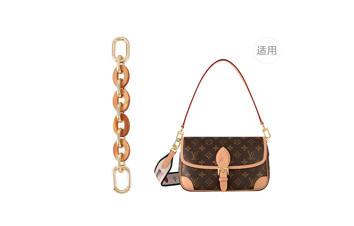 

Аксессуар для плечевого ремня из смолы Женская коричневая Lan Bao Fan Коричневая удлиняющая цепочка для сумки-брикет из смолы