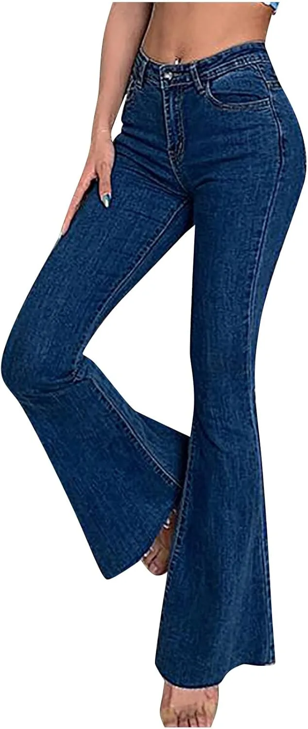 Женские джинсы Bell Botton High Waisted Stretchy Skinny Slim Fit Curvy Bootcut