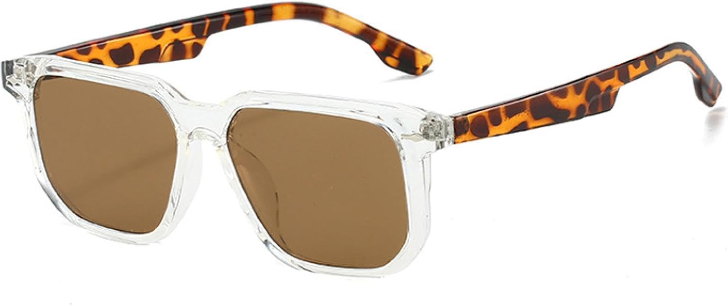 

Мужские солнцезащитные очки в стиле ретро с заклепками, зеленые и серые, защита от УФ-излучения UV400; женские солнцезащитные очки класса люкс VVTWSSW, Clear Leopard Tea