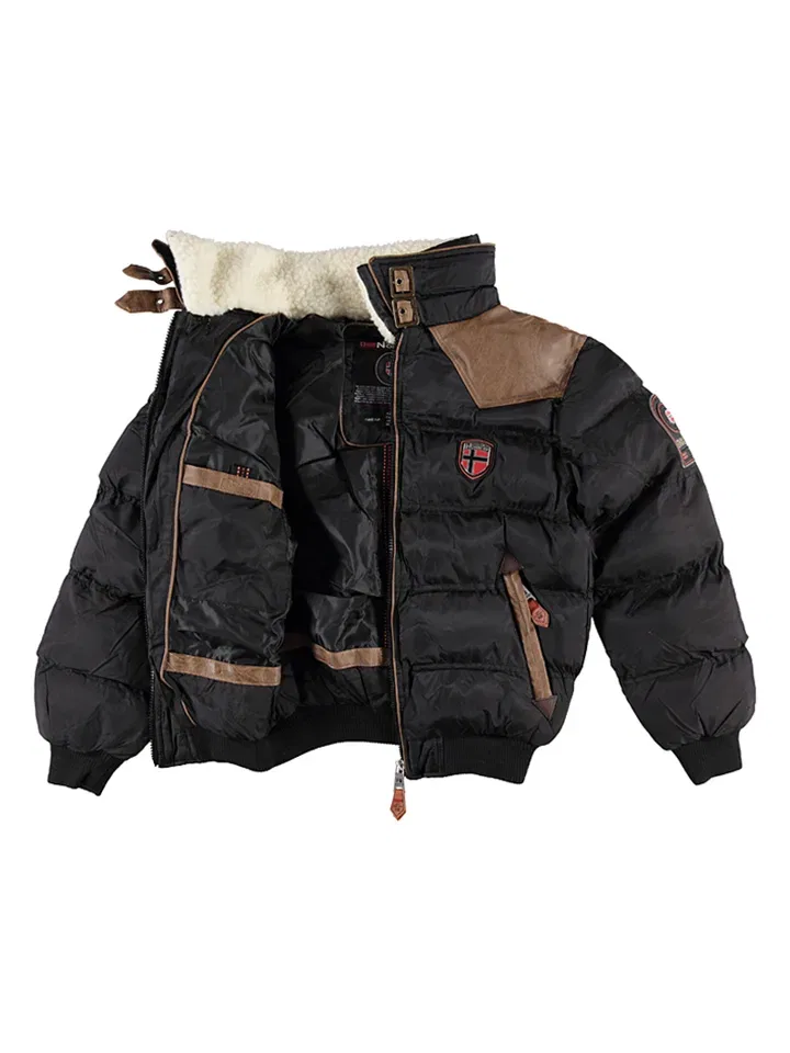 Зимняя куртка с искусственным мехом, Geographical Norway, черный — фото 3