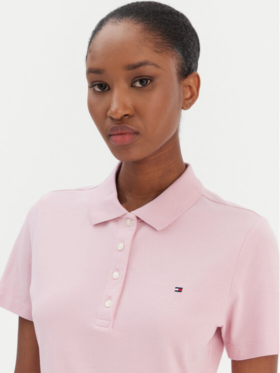 Поло slim fit 1985 WW0WW43225 Tommy Hilfiger, розовый — фото 4