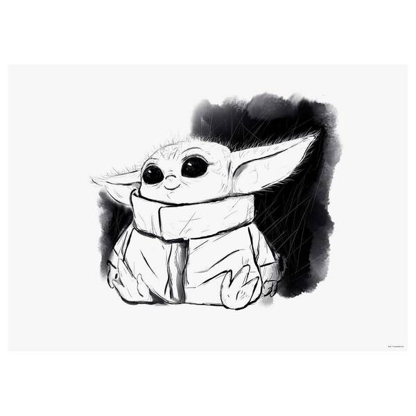

Фреска Komar Mandalorian The Child Sweet I, черно-белый