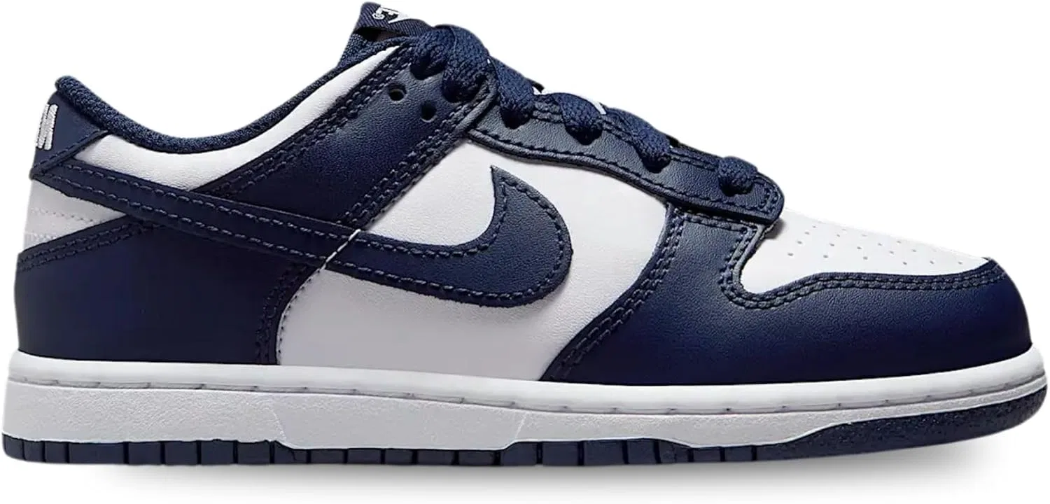 Кроссовки Nike Dunk Low, детские, белый/темно-синий — фото 2