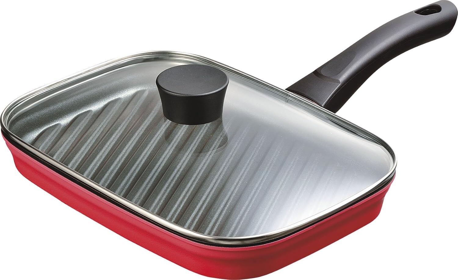 

Oaks Leye LS1504 Сковорода-гриль с крышкой, жаровня для рыбы, красная, Red
