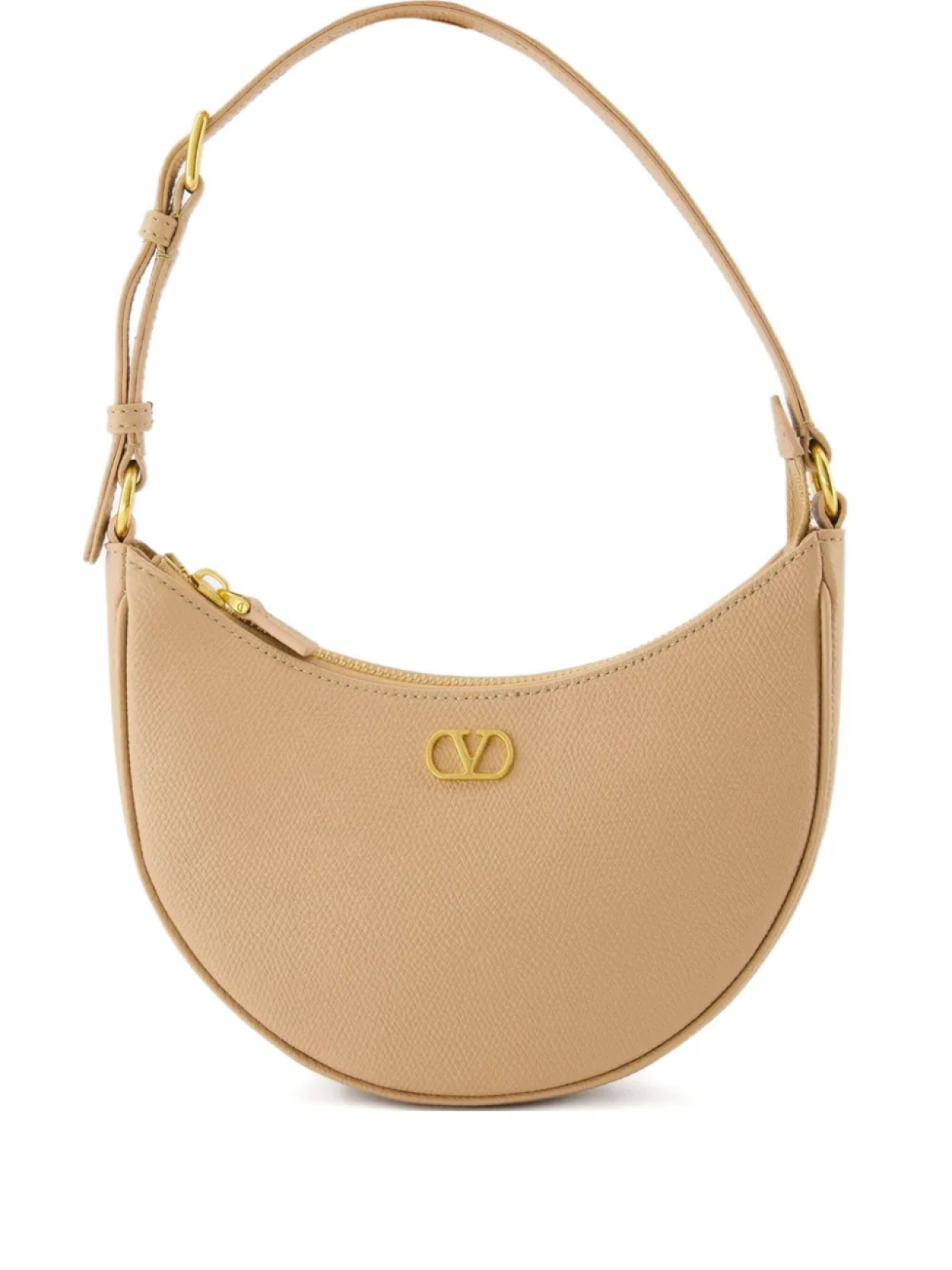 

Сумка через плечо Valentino Garavani Le Mini Sac в форме полумесяца с застежкой-молнией сверху, нейтральный