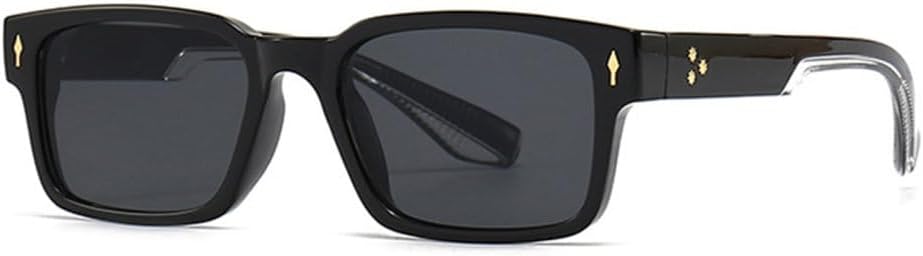 

Винтажные заклепки, мужские панк-солнцезащитные очки с градиентным переходом цвета, защита от УФ-излучения UV400, модные женские солнцезащитные очки класса люкс темно-зеленого цвета DSDNPTV, Black Clear Gray