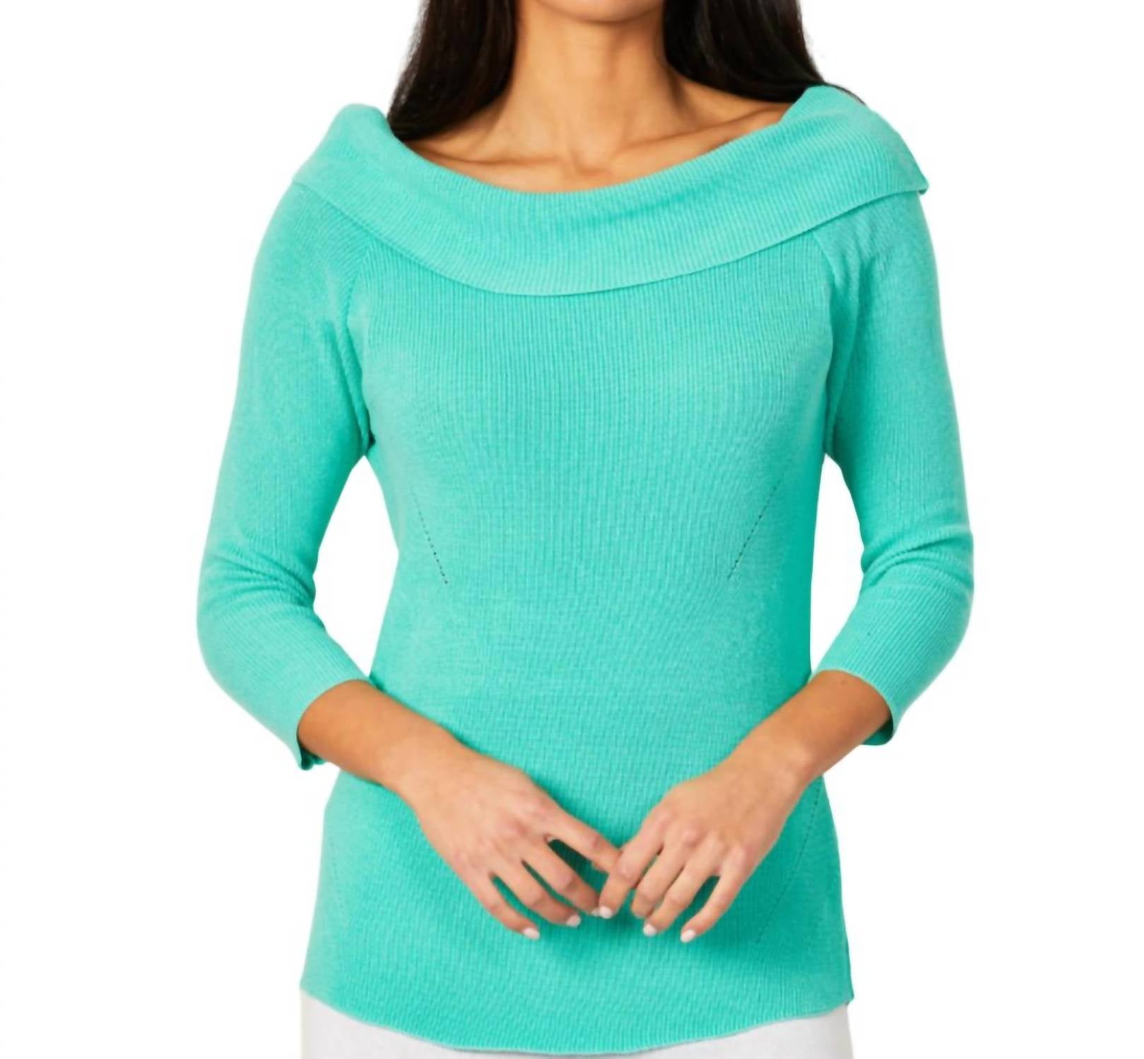 

Топ с открытыми плечами и отделкой в ​​рубчик цвета мяты Angel Apparel, цвет mint