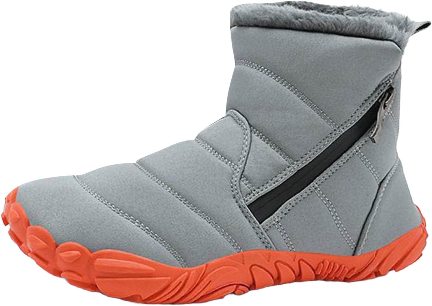 

Детские зимние снегоступы для малышей, уютные сапожки с меховой подкладкой до щиколотки с боковой молнией, подошва против скольжения, теплая уличная обувь Generic, Dark Gray