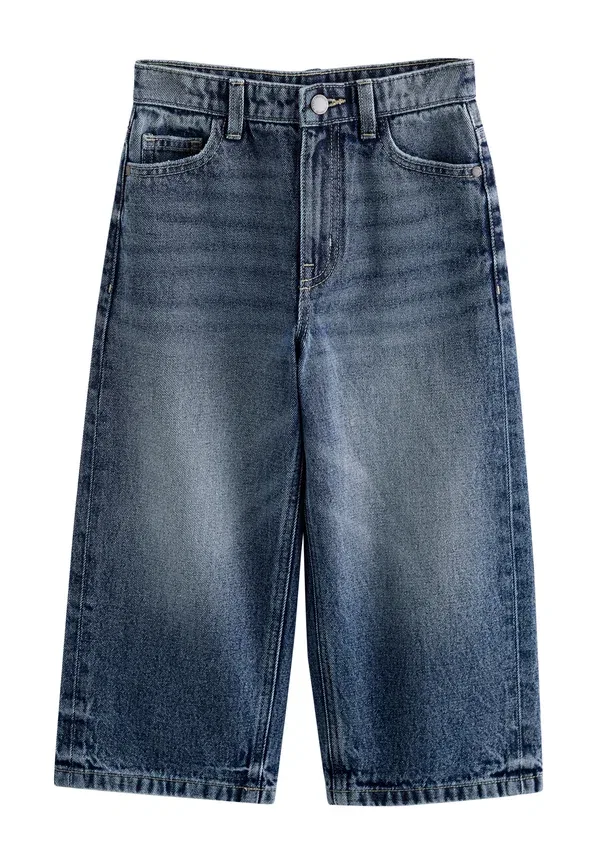 Джинсы Next, Super wide authentic straight leg, темно-синий деним