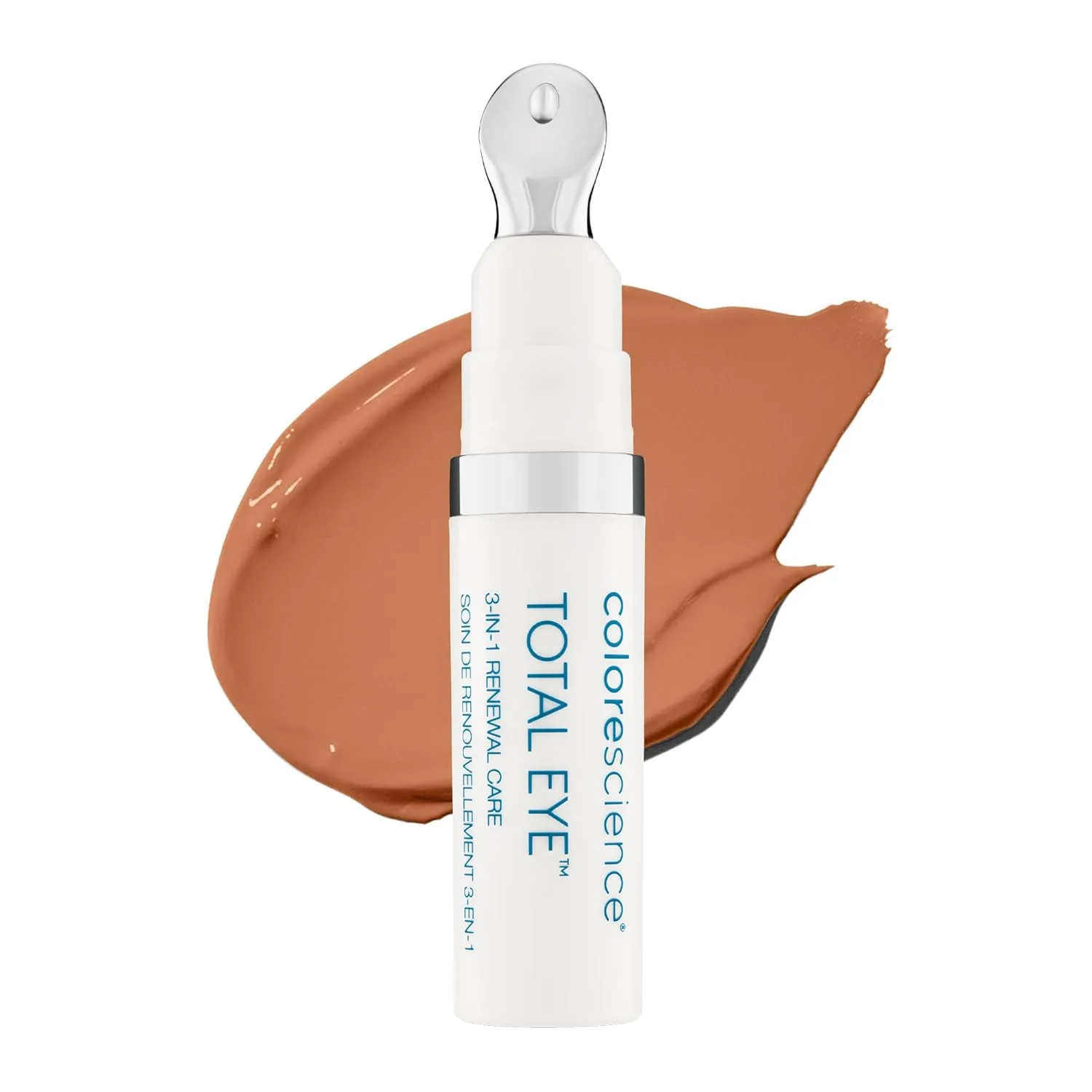 Colorescience Total Eye 3-in-1 Renewal Therapy SPF 35, защита от широкого спектра UVA/UVB-лучей, клинически доказанная коррекция цвета и осветление, охлаждающий аппликатор для уменьшения отечности., Deep