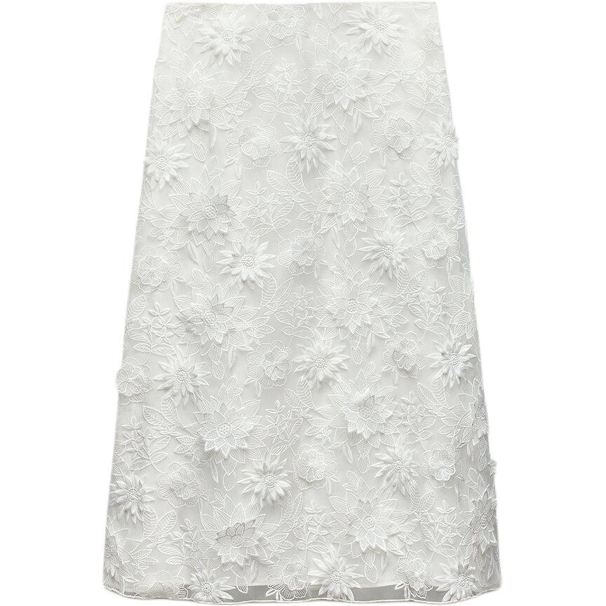 

Повседневная длинная юбка женская белая Zara